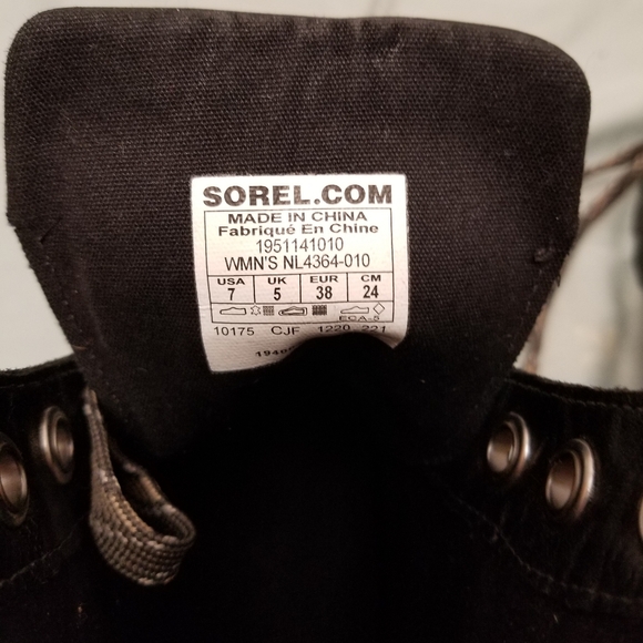 Sorel Stylish Black Combat Boots Size 7 - Picture 3 of 7